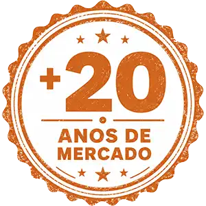 Selo de +20 anos de mercado da PDV Constru